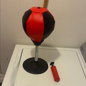 Red and Black Punching Bag with Pump